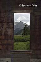 Looking through a window of an old cabin, Animas Forks, near Ouray, CO