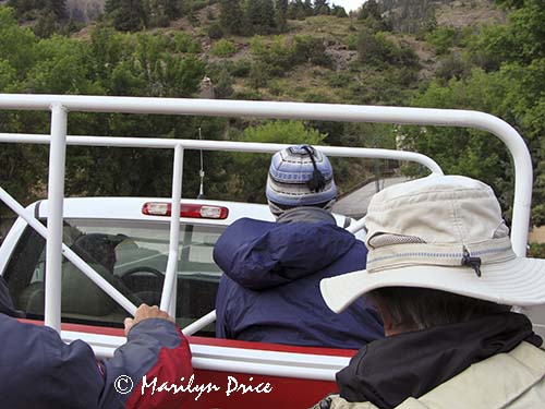 In the jeep on the highway, Ouray, CO