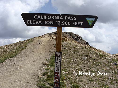 Sign at California Pass, near Ouray, CO