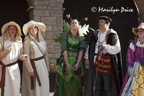 Actors gather at the entrance to sing a farewell song, Colorado Renaissance Festival, Larkspur, CO