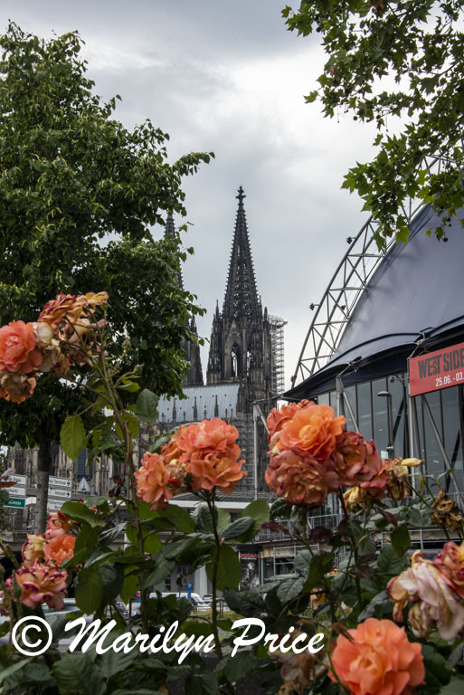Cologne Cathedral from riverfront, Cologne, Germany