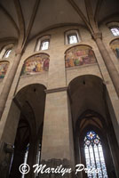 One of the nave walls of the cathedral, Mainz, Germany