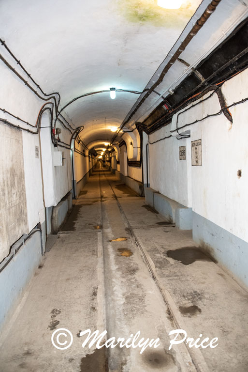 Looking up the main corridor, Maginot Line bunker, Lembach, France