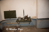 Typical mess table, Maginot Line bunker, Lembach, France