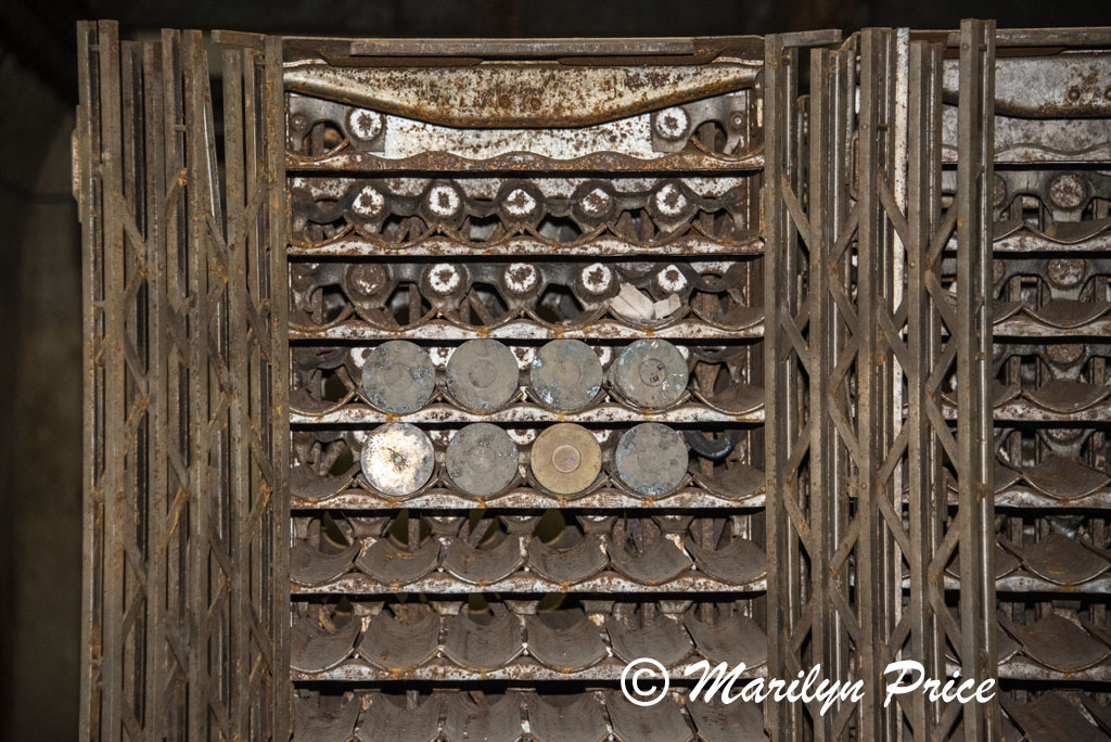 Rack of cannon shells, Maginot Line bunker, Lembach, France