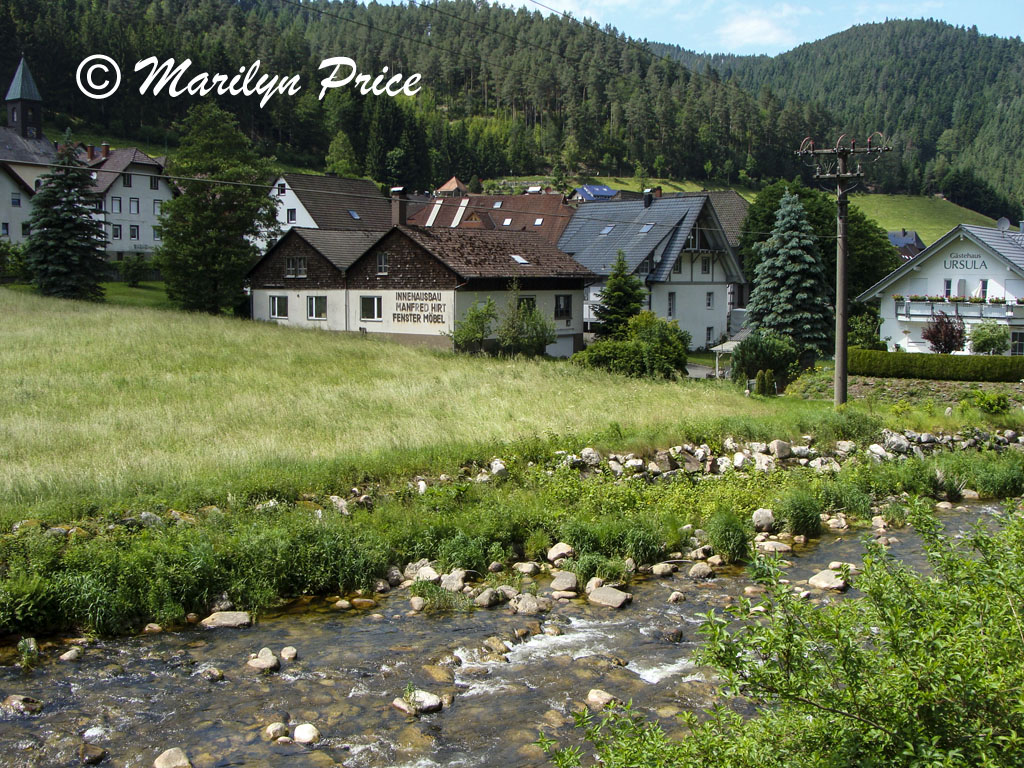 Stream and houses, Hornberg, Germany