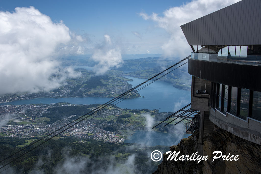 Lucerne, Lake Lucerne, and cable car station, Mt. Pilatus, Switzerland