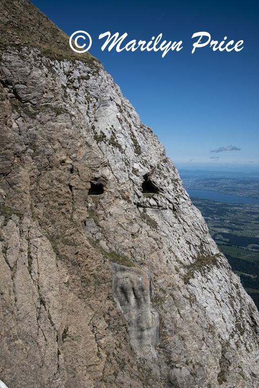 Holes in the mountainside, Mt. Pilatus, Switzerland