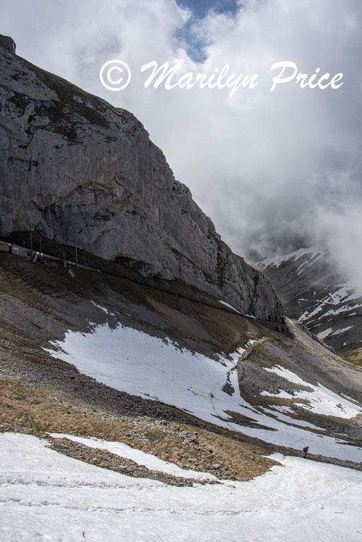 Train track nears the top station, Mt. Pilatus, Switzerland