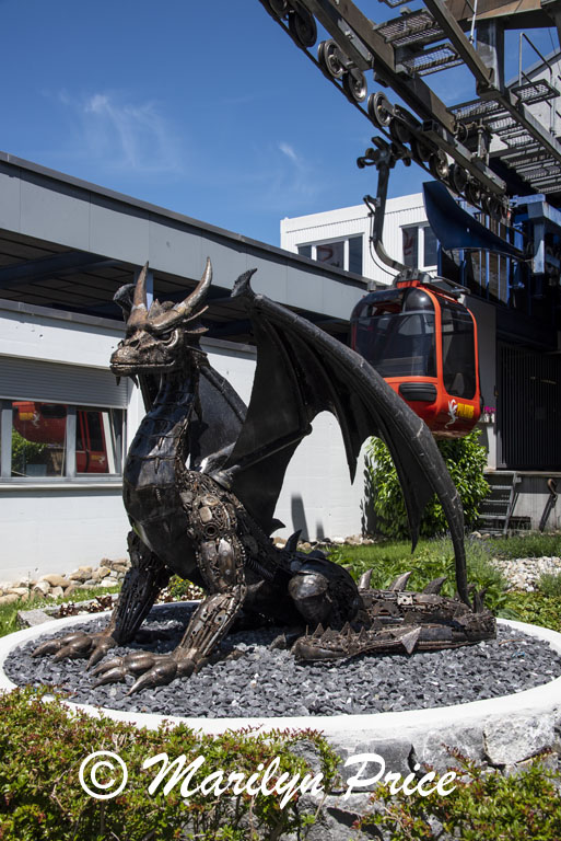 Dragon statue at the bottom of the gondola, Lucerne, Switzerland