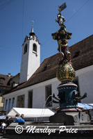 Fountain in the square where Carnival activities start, Lucerne, Switzerland