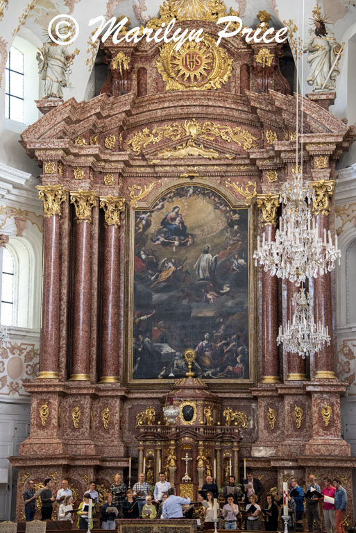 Choir practicing inside the Jesuit Church, Lucerne, Switzerland