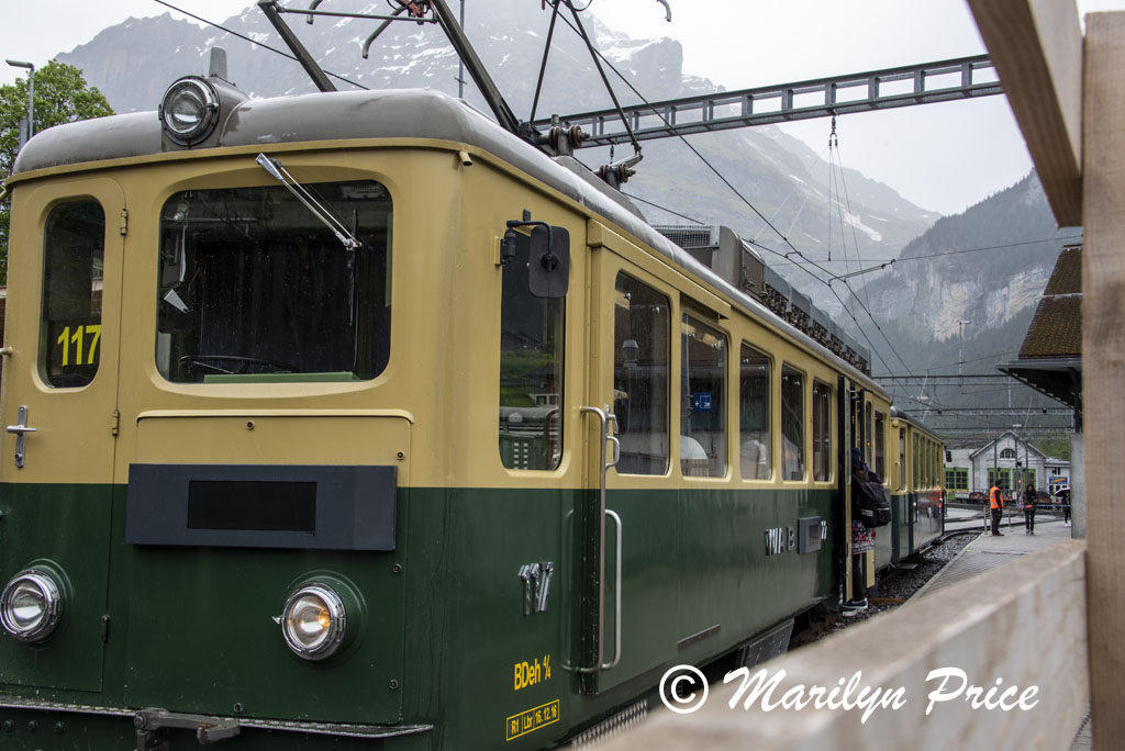 Cog railway at the station, Grindelwald, Switzerland