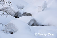 Snow and boulders, Fish Creek Falls area, Steamboat Springs, CO