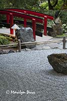 Red bridge and contemplation garden, Japanese Gardens, Butchart Gardens, Victoria, BC