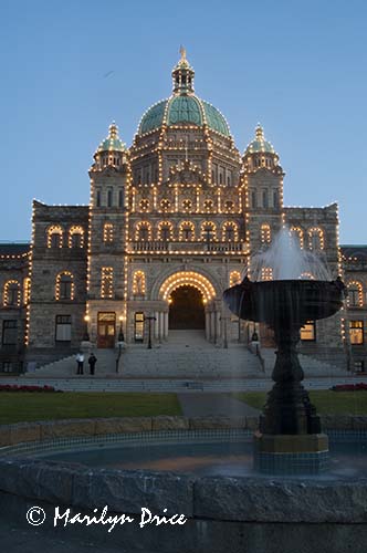 British Columbia Parliament Building at night, Victoria, BC