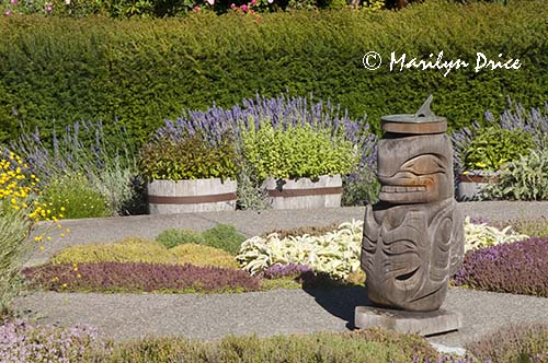 Totem sundial, Herb Garden, grounds of Government House, Victoria, BC