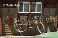 Bicycle and kayak on a houseboat, Fisherman's Wharf, Victoria, BC