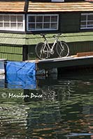 Bicycle on a houseboat, Fisherman's Wharf, Victoria, BC