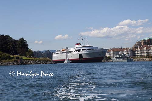 MV Coho arrives at the inner harbor, Victoria, BC