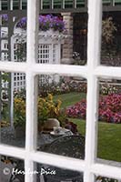 Ready for a tea break after gardening, Garden House of private garden, Butchart Gardens, Victoria, BC
