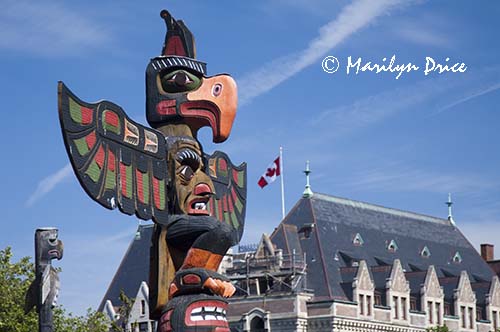 Totem pole detail, Victoria, BC