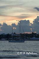 Sailboat and the sunset, Mallory Square, Key West, FL