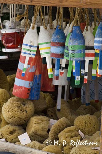 Lobster bouys, sponges, and fish net floats for sale, Key West, FL